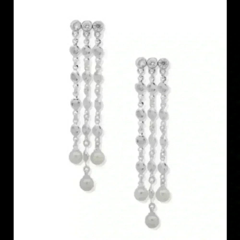 Ralph Lauren new Silver Tone Pearl Chandelier Earr
